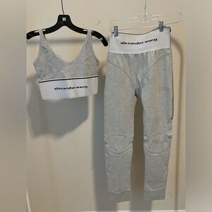 Alexander wang grey leggings and bra set.